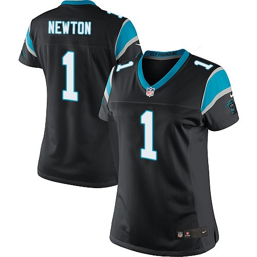 Women's Limited Cam Newton Nike Jersey Black Home - #1 NFL Carolina Panthers